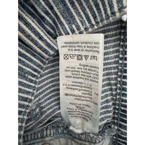 Madewell 9” Mid-Rise Skinny Jeans Blue White Pinstripe Stretch Denim Size 26 - Picture 8 of 11